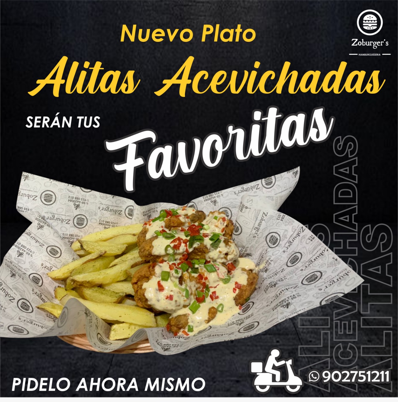Alitas acevichadas